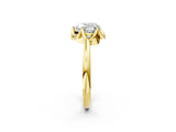Yellow gold Heart Halo Diamond Ring with Round Cluster Setting, Solitaire Band, and Four-Prong Setting_51