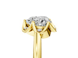 Yellow gold Heart Halo Diamond Ring with Round Cluster Setting, Solitaire Band, and Four-Prong Setting_54