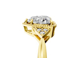 Yellow gold Heart Halo Diamond Ring with Tapered Band and Four-Prong Setting_15