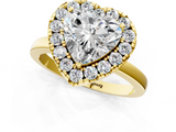 Yellow gold Heart Halo Diamond Solitaire with Pavé Band and Four-Prong Setting_72