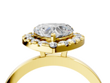 Yellow gold Heart Halo Diamond Solitaire with Pavé Band and Four-Prong Setting_75