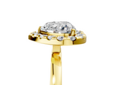 Yellow gold Heart Halo Diamond Solitaire with Pavé Band and Four-Prong Setting_76