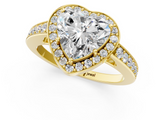 Yellow gold Heart Halo Pavé Diamond Engagement Ring with Bezel Setting_21