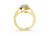Yellow gold Heart Halo Pavé Diamond Engagement Ring with Bezel Setting_23