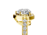 Yellow gold Heart Halo Pavé Diamond Engagement Ring with Bezel Setting_25