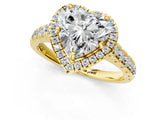 Yellow gold Heart Halo Pavé Diamond Engagement Ring with Four-Prong Setting_28
