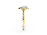 Yellow gold Heart Halo Pavé Diamond Engagement Ring with Four-Prong Setting_5