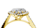 Yellow gold Heart Halo Pavé Diamond Engagement Ring with Four-Prong Setting_7