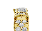 Yellow gold Heart Halo Pave Diamond Engagement Ring with Milgrain Detailing_54
