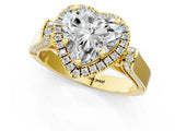 Yellow gold Heart Halo Pave Split Shank Prong Setting Ring_46