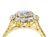 Yellow gold Heart Halo Split Shank Diamond Engagement Ring with Pave Band and Four-Prong Setting_58
