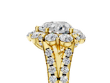 Yellow gold Heart Halo Split Shank Diamond Engagement Ring with Pave Band and Four-Prong Setting_59