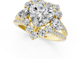 Yellow gold Heart Halo Split Shank Diamond Engagement Ring with Prong Setting_21