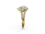 Yellow gold Heart Halo Split Shank Diamond Engagement Ring with Prong Setting_22