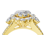 Yellow gold Heart Halo Split Shank Diamond Engagement Ring with Prong Setting_24