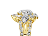 Yellow gold Heart Halo Split Shank Diamond Engagement Ring with Prong Setting_25