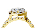 Yellow gold Heart Halo Split Shank Diamond Ring with Pavé Setting_30