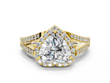 Yellow gold Heart Halo Split Shank Diamond Ring with Prong Setting_20