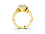 Yellow gold Heart Halo Split Shank Milgrain Diamond Ring_21