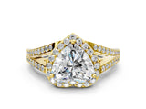 Yellow gold Heart Halo Split Shank Pave Diamond Ring with Four-Prong Setting_46