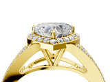 Yellow gold Heart Halo Split Shank Pave Diamond Ring with Four-Prong Setting_50