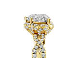 Yellow gold Heart Halo Twist Band Solitaire Ring with Six-Prong Setting_42
