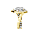 Yellow gold Heart Halo Twist Band Solitaire Ring_25