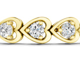 Yellow gold Heart Link Diamond Tennis Bracelet with Round Cut Stones and Bezel Setting_3
