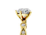 Yellow gold Heart Milgrain Bezel Diamond Engagement Ring with Solitaire Prong Setting_146