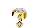 Yellow gold Heart Milgrain Marquise Diamond Twist Band Ring_43
