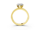 Yellow gold Heart Milgrain Pave Diamond Engagement Ring with Four-Prong Setting_158