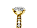 Yellow gold Heart Milgrain Pave Diamond Engagement Ring with Four-Prong Setting_160