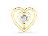 Yellow gold Heart Prong Round Diamond Pendant_11