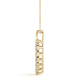 Yellow gold Heart-Shaped Diamond Halo Pendant with Round Brilliant Prong Setting 2