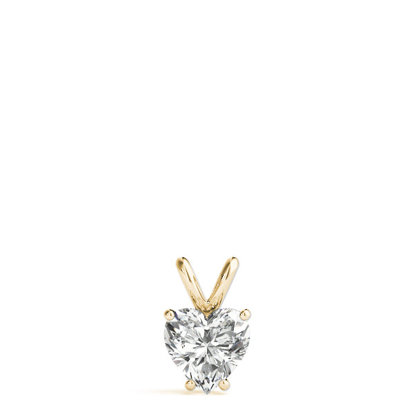 Yellow gold Heart-Shaped Diamond Solitaire Pendant with Four-Prong Setting 1