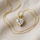 Yellow gold Heart-Shaped Diamond Solitaire Pendant with Four-Prong Setting_36