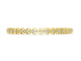 Yellow gold Heart-Shaped Diamond Tennis Bracelet with Channel Setting and Prong Set Stones_2