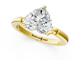 Yellow gold Heart Solitaire Beaded Band with Four-Prong Setting_60