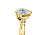 Yellow gold Heart Solitaire Beaded Band with Four-Prong Setting_64