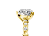 Yellow gold Heart Solitaire Bezel Accent Diamond Engagement Ring with Beaded Band and Four-Prong Setting_72