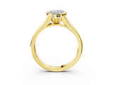 Yellow gold Heart Solitaire Bezel-Set Diamond Ring with Channel-Set Band_42