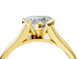 Yellow gold Heart Solitaire Bezel-Set Diamond Ring with Channel-Set Band_43