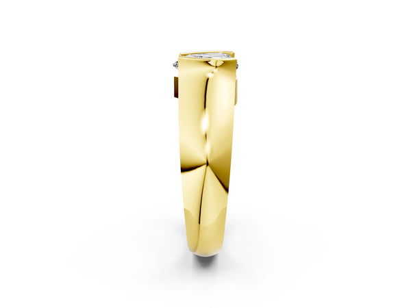Yellow Gold Heart-Shaped Half Bezel Solitaire Engagement Ring Setting