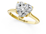 Yellow gold Heart Solitaire Cathedral Diamond Ring with Six-Prong Setting_26