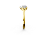 Yellow gold Heart Solitaire Cathedral Diamond Ring with Six-Prong Setting_27