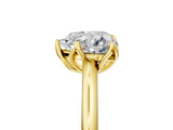Yellow gold Heart Solitaire Cathedral Diamond Ring with Six-Prong Setting_30