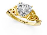 Yellow gold Heart Solitaire Celtic Knot Engagement Ring with Four-Prong Setting_64