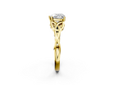 Yellow gold Heart Solitaire Celtic Knot Engagement Ring with Four-Prong Setting_65