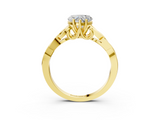 Yellow gold Heart Solitaire Celtic Knot Engagement Ring with Four-Prong Setting_66