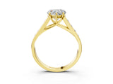 Yellow gold Heart Solitaire Channel-Set Diamond Engagement Ring with Four-Prong Setting_35